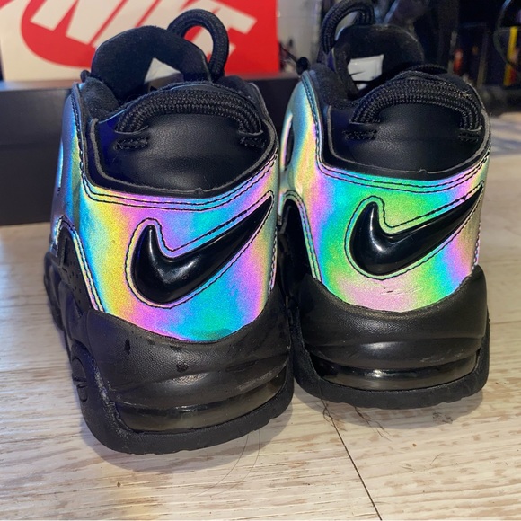 Nike Air More Uptempo Black and Iridescent - Picture 5 of 5